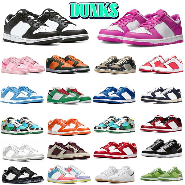 mens dunks low running shoes sneakers white black panda pigeon grey fog pink unc chunky dunky active fuchsia miami valentines day sb women m